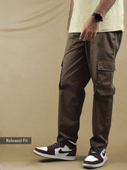 Relaxed Cargo Pants : Brown