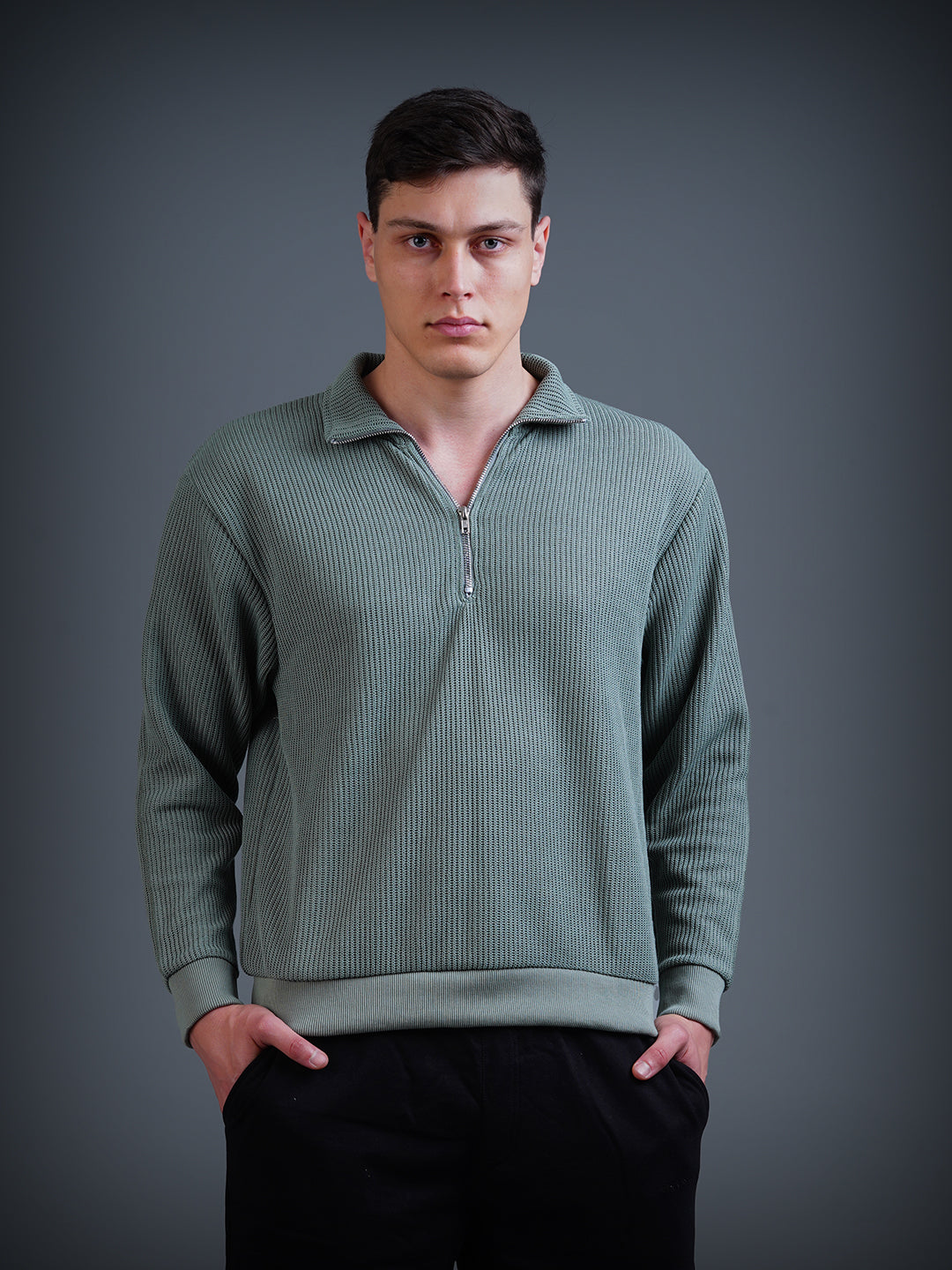 Half Zip Sweatshirt : Sea Green