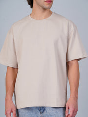 Solid Oversized Tshirt : Beige