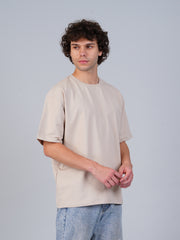 Solid Oversized Tshirt : Beige