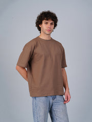 Solid Oversized Tshirt : Coffee