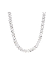 14mm Iced Cuban Chain : White Gold