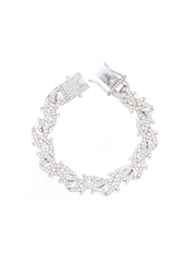 Iced Spikey Bracelet : White Gold