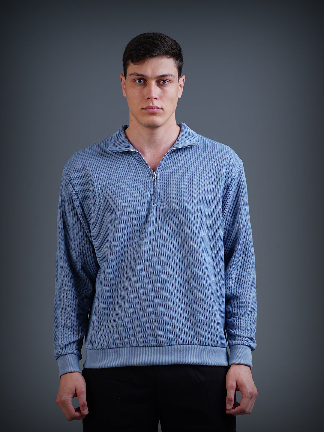 Half Zip Sweatshirt : Stone Blue