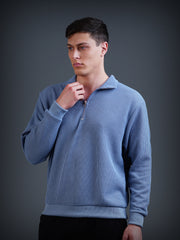 Half Zip Sweatshirt : Stone Blue