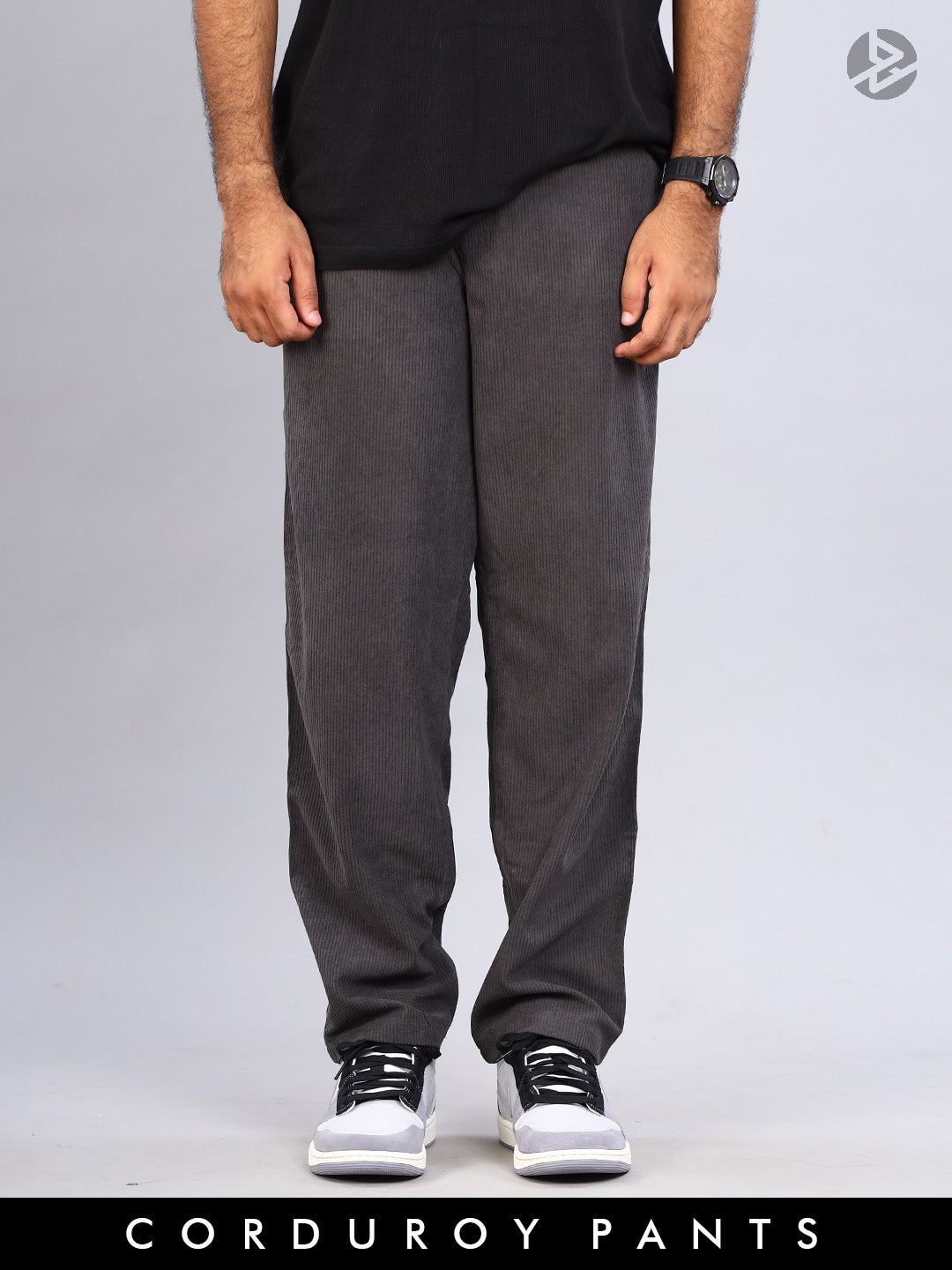 Relaxed Corduroy Pants : Grey