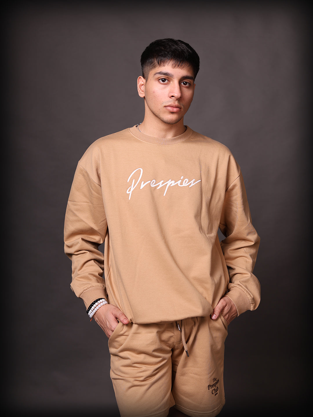 Embroidered Sweatshirt : Beige