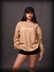 Embroidered Sweatshirt : Beige