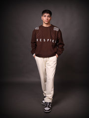 Embroidered Sweatshirt : Brown