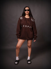 Embroidered Sweatshirt : Brown