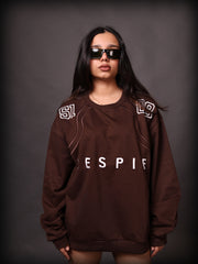 Embroidered Sweatshirt : Brown